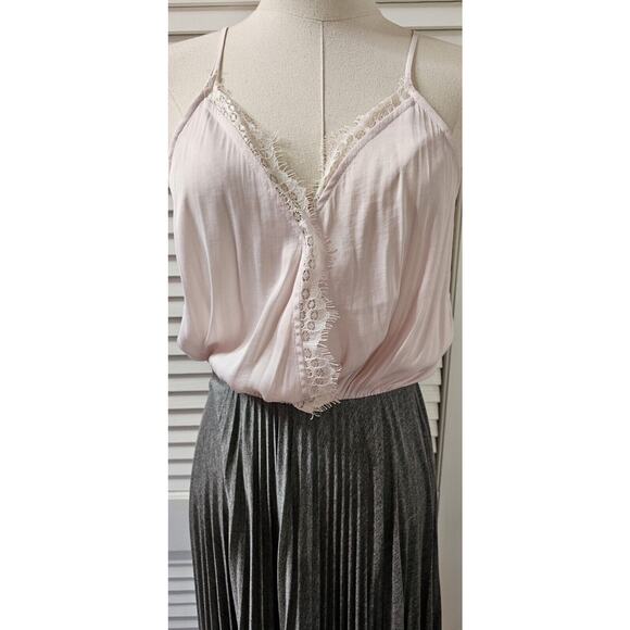Loyd/Ford Palm Springs Women's Pink Lace Gray Pleated Skirt Slip Dress Size‎ 4 - Picture 2 of 6